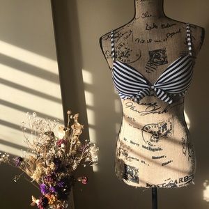 Target navy blue striped bikini top